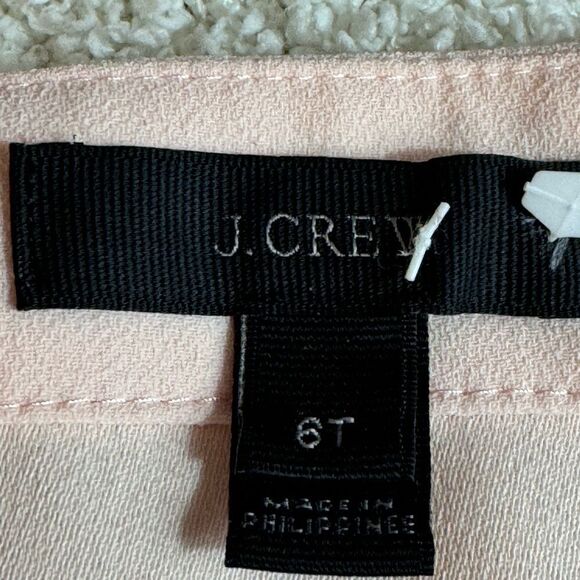 J. Crew Top Womens size 6 T Drapey Crepe Pink Faux Wrap Blouse V Neck Preppy - Picture 6 of 14